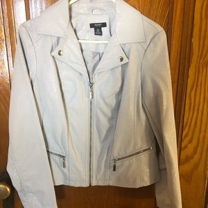 Light Gray Faux leather jacket - petite medium